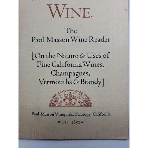 Ways With Wine The Paul Masson Wine Reader 1968 Drink Book Cook Book Booklet VTG - Picture 3 of 9